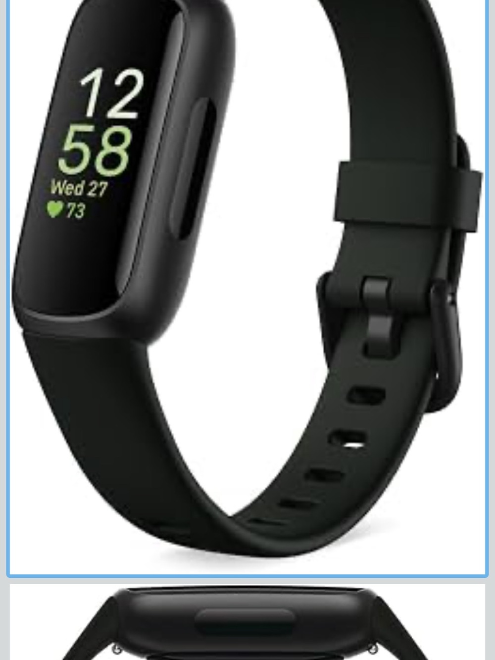 Fitbit Inspire-style Black Fitness Tracker with Heart Rate